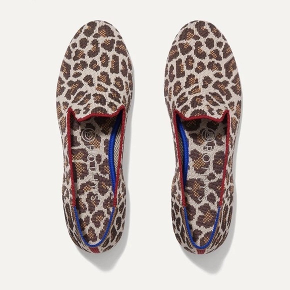 Rothy's Shoes - Rothy's Leopard Print Flats with Red and Blue Accents